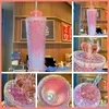 Glassverktyg Diamond Radiant Goddess Cup Sommarglas med sugrör Durian kaffemugg i plast Durian kaffemugg Fiskvåg 230705