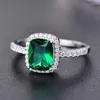 Anelli a grappolo Fashion Ladies 925 Sterling Silver Ring Top Quality Wedding Party Wedding Green Pink Yellow Color Jewelry