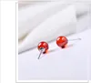 Boucles d'oreilles en argent sterling 925 boule rouge pour les femmes 2023 tendance personnalité dame bijoux de mode