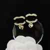 20 Stijl Designer Brief Stud Oorbellen Voor Vrouw Kristal Strass Parel Luxe Oorbellen Bruiloft Sieraden Accessoires