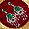 Dangle Earrings Delicate Temperament Tassel Drop Female Exquisite Lab Emerald Dangles Personality Vintage Engagement Jewelry Gift