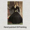 Испанская сельская местность Canvas Artwork Clotilde в черном платье Hoaquin Sorolla Prainting Высококачественное место для отдыха ручной работы.