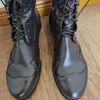 Botas vaquero occidental Retro largo clásico hombres Vintage hombre combate zapatos de cuero para