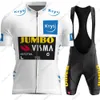 Wielerkleding Sets Frankrijk Tour Jumbo Visma TDF Set Groen Geel Korte Kleding Racefiets Shirts Pak Fiets Shorts MTB Ropa 230706