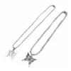 Kettingen X7YA Elegant Voor Vlinder Hanger Ketting Roestvast staal Ball Chain Gothic Streetwear Choker Gi