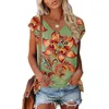 Camisetas femininas para mulheres blusas de manga curta elegantes verão decote em V blusas da moda casuais blusas da moda 2023 roupas femininas