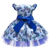 Vestidos de menina Natal meninas Drees 2023 vestido de bebê impressão bordado bola crianças performance noite para festa princesa Dres