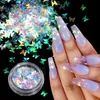 Nail Glitter 1 Box Runt Hjärta Flake Nagel Glitter Butterfly Star Moon Spegel Paljetter Gradient Pearl Ultra Thin Slice Dekoration 230705