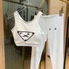 Damskie dresy projektanta luksusowa marka sportowa joga seksowna zbiornik czołg top legginsy dwupoziomowy