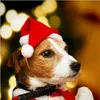 Novas decorações de Natal para animais de estimação Chapéu de Papai Noel Cachorro Chapéu Pequeno Chapéu Peludo de Natal para Animais de Estimação