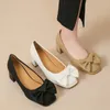 Kleid Schuhe Frühling Herbst Mode Mary Janes Elegante Karree Flacher Mund Bowknot High Heels Leder Starke Ferse Pendler Frauen