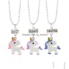 Pendentif Colliers Enfant Mignon Meilleurs Amis Collier Singe Donuts Princesse Chien Nourriture Crème Glacée Résine Perle Chaîne Pour Enfants Friendshi Dhbkr