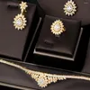 Necklace Earrings Set GODKI Luxury Elegant 4 PCS Bracelet Ring For Noble Women Bridal Wedding Party Show 2023