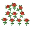 10 PZ patch di ricamo fiore rosa per abbigliamento ferro-su patch applique ferro su patch di moda accessori per cucire adesivi distintivo 2258