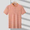 Polos para hombre, polo clásico a rayas, algodón, manga corta, verano 2023, talla grande, 4XL