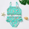 Badkläder 2 10Y Toddler Baby Girls Baddräkt Tvådelade badkläder Hög kvalitet Barn Bikini set Biquini Infantil Ruffle Beachwear 230705