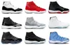 2023 Autentiska 11 DMP basketskor Cherry Jumpman 11S Keps och klänning Space Jam 45 Concord Jubilee Uppfödd Cool Grey Ultimate Gift of Flight Herr Dam Sport Sneakers