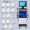 Multifunctionele 14-in-1 RF ultrasone negatieve ionenhuid uitgebreid beheer schoonheidsinstrument whitening verjonging liften introductie van kleine bubbel