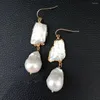 Kolczyki zwisają YYGEM biały Biwa zarodkowany Flameball barokowy perłowy złoty kolorowy platerowany haczyk śliczny dla kobiet