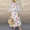 Casual Jurken Dames Bloemenprint Lange mouwen Grote zoom Grote maten Retro Jurk Avond Losse Dames Zomer Voor