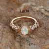 Wedding Rings Rainbow White Fire Opal Ring Silver Rose Gold Color Small Moon Rings For Women Wedding Bands Oval Stone Engagement Ring Jewelry 230706