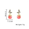 Dangle Earrings Pink Acrylic Beads Drop For Women Fashion Crystal Butterfly Cute Sweet Girls Party Jewelry Aretes