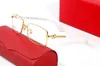 Fashion carti top sunglasses 2021 square rimless light color decorative mirror rectangular glasses fashion Luxury round frame accessories with original box