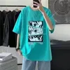 メンズジャージ Tシャツ男性服ヤングラシャツファッショングラフィック高級ストリートアウトドア Tシャツストレッチスムーズプリント韓国スタイル