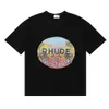 T-shirt da uomo Mens Designer Rhude TShirt T-shirt di lusso T-shirt di marca di moda Uomo Donna Manica corta Estate Casual Streetwear Top Abbigliamento Abbigliamento x0706