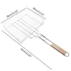 BBQ Grills Stainless Steel Outdoor Barbecue Mesh Clip Net Basket Tray Tools 230706