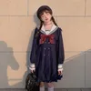 Abiti casual Principessa Sweet Lolita Dress Bobon21 Navy Wind College Uniformi JK Vita alta Ricamato Pieghe Moda Donna C1859