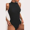 Dambadkläder Dam Fritidskläder Sexigt Mode Enfärgad Knapp Ribbväst Bantning Jumpsuit Baddräkt 2023 Kvinna Bikini Beach