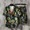 Męskie dresy garnitur z krótkim rękawem Aloha koszula i szorty Summer casual flower beach dwuczęściowy 2023 męski S5XL 230705