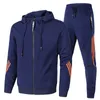 Men's Tracksuits Spring Summer Hoodie Set Trousers Teenager Leisure Running Three Pole Sports Two Piece 230705