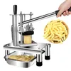 LINBOSS CE usage domestique type vertical presse à main patate douce bande extrusion machine manuelle 7mm10mm 14mm pomme de terre bâton découpeuse