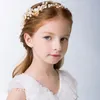 Squisito manuale di fiori floreali pezzi di testa per bambini accessori per bambini per matrimoni Tiaras abbigliamento formale