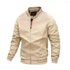 Men's Jackets Autumn Long-Sleeved Coat S-5XL Slim-Fit V-Neck High Quality Jacket Business Casual Streetwear 2023 Solid Color
