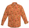 Chemises décontractées pour hommes chemise boutonnée à manches longues pour vacances 2023 printemps hawaïen 3D partout imprimé hommes plage mode revers coloré