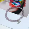 Bangle Bohopan 4 stks/set Mode Licht Paarse Kralen Armbanden Eenvoudige Dubbele Hol Hart Boho Armbanden Voor Geschenken