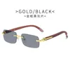 Fashion carti top sunglasses New wooden frameless Sunglasses men's square leg Women's trendy glasses with original box
