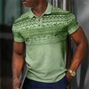 Men's Polos Fashion Lapel Polo Shirt Graphic Print Geometry Turndown Neck Short Sleeve Outdoor Men T-shirts Apparel Sports Streetwear