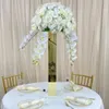 Peça central de mesa de decoração de casamento de ouro exclusivo castiçal de acrílico transparente suporte de vela de cristal para decoração de mesa de casamento