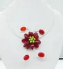 Choker kerstcadeau !!! I Love It Braziliaanse halfedelstenen bloem ketting 20"