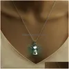 Pendant Necklaces Luxury Luminous Angel Wings Glow In The Dark Open Cage Locket Charm Chains For Women Men Fashion Jewelry Bk Drop D Dhlep