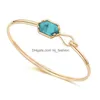 Bangle Women Druzy Stone Wire For Female Designer Natural Charm Gold Sier Bracelets Fashion Girls Best Jewelry Gift Drop Delivery Dht2W