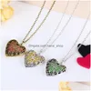 Pendant Necklaces Heart Shaped Essential Oil Diffuser Vintage Hollow Floating Aromatherapy Locket Long Chain For Women Fashion Jewel Dhsu8