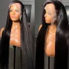 26Inch Brazilian Remy 150 Density 13x6 Bone Straight Transparent Lace Front Human Hair Wigs Frontal Closure Wig For Women