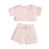 Одежда набора детский малыш для маленьких девочек весна летним припечатка хлопковые футболки с короткими рукавами наряды наряды