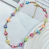 Keten Bohemen Kralen Ketting voor Vrouwen Leuke Handgemaakte glimlach hart oog Plastic Kraal Transparante Chokers Kettingen Boho Sieraden 230706