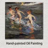 Spanish Canvas Art Children at The Beach Joaquin Sorolla Y Bastida Painting Hand Painted Impressionist Artwork Living Room Decor